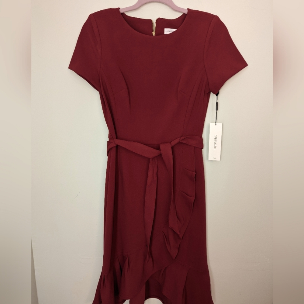 Calvin Klein faux wrap dress with belt
